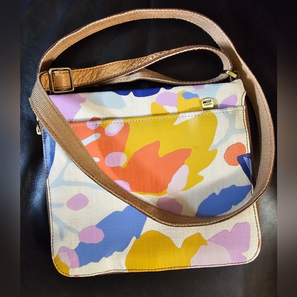 Fossil Floral Canvas and Leather Crossbody EUC - Picture 8 of 12